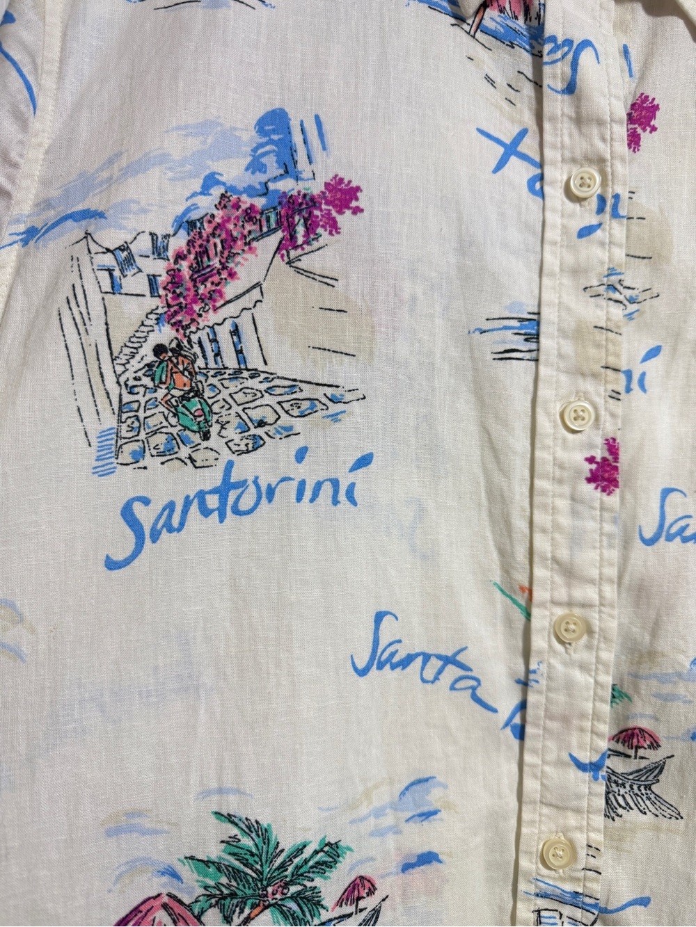 Gap easy linen blend beach vacay tropical long sleeve button down shirt Large - Picture 5 of 10